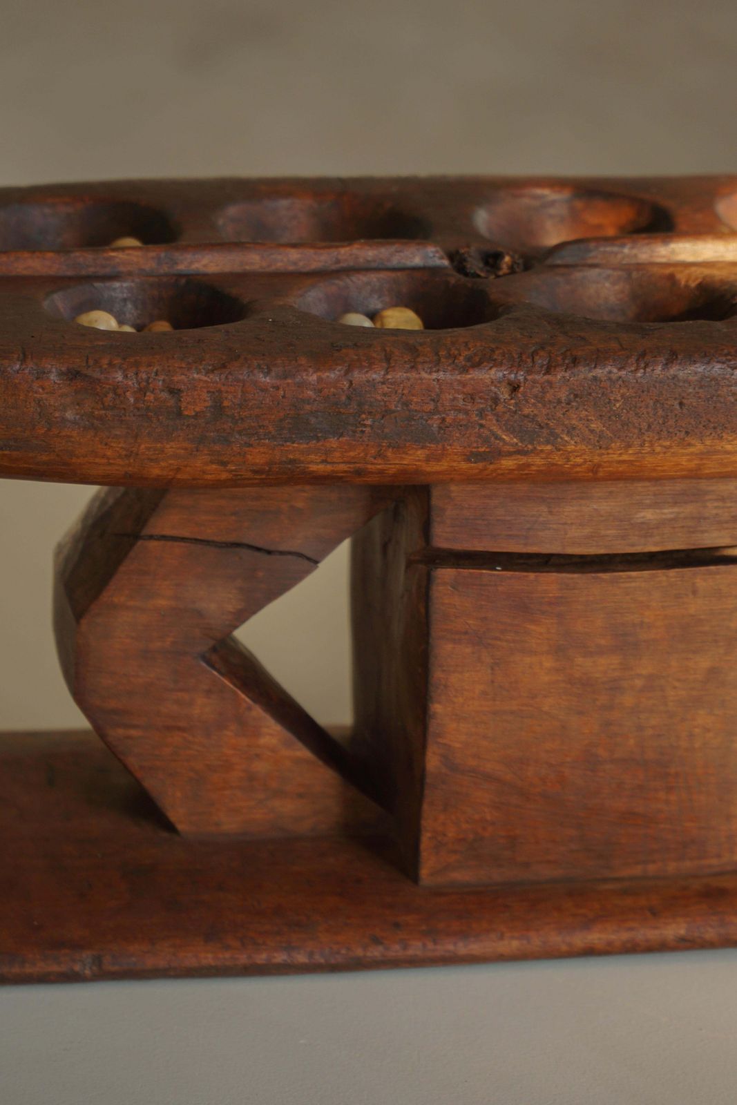 photo furniture Decorative Hand Carved Wooden Mancala Game Board, African, Mid 20th Century