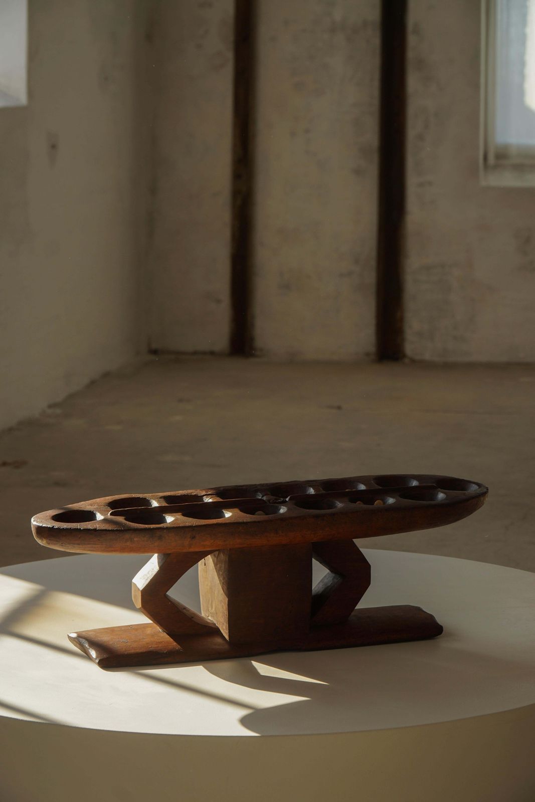 photo vinterior Decorative Hand Carved Wooden Mancala Game Board, African, Mid 20th Century