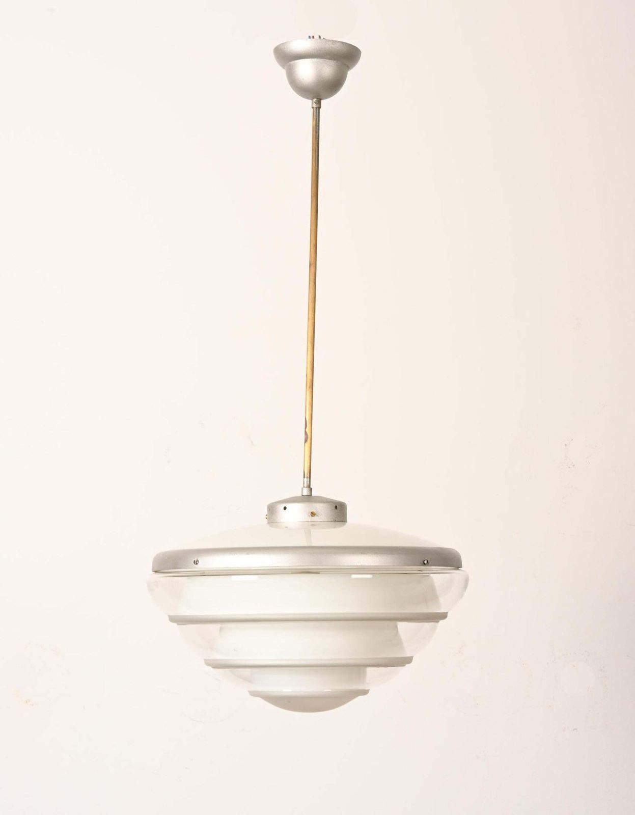 Large Bauhaus Opaline Glass Pendant By Karl Gustaf Lindesvärd photo 1957.0