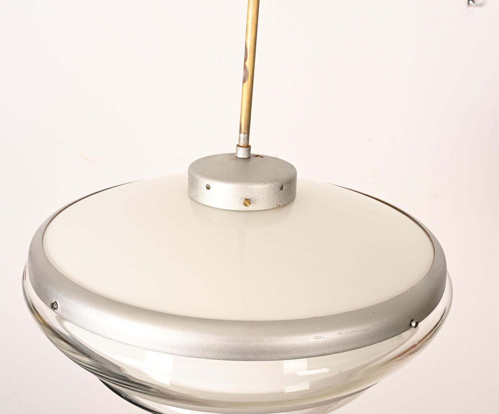 photo vinterior Large Bauhaus Opaline Glass Pendant By Karl Gustaf Lindesvärd