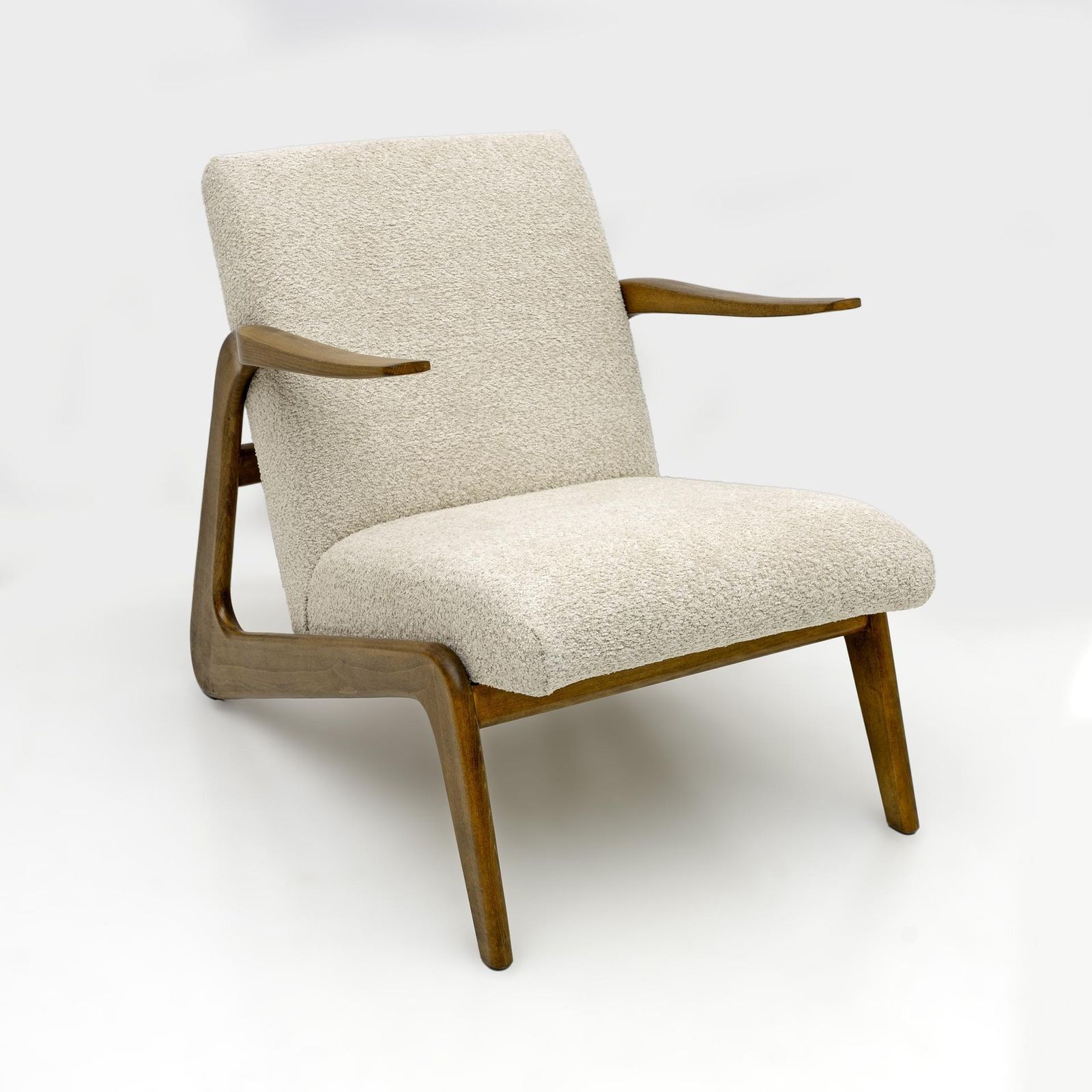 Pair Of Mid Century Modern Italian Bouclé Lounge Chairs photo Furniture