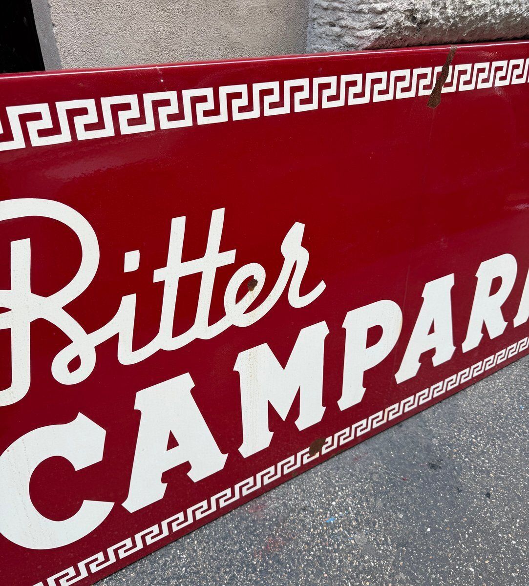 Bitter Campari Sign In Enameled Metal, 1960s photo vinterior
