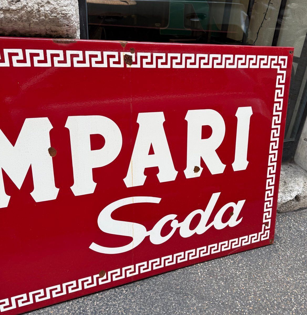 Campari Soda Sign In Enameled Metal, 1960s photo vintage