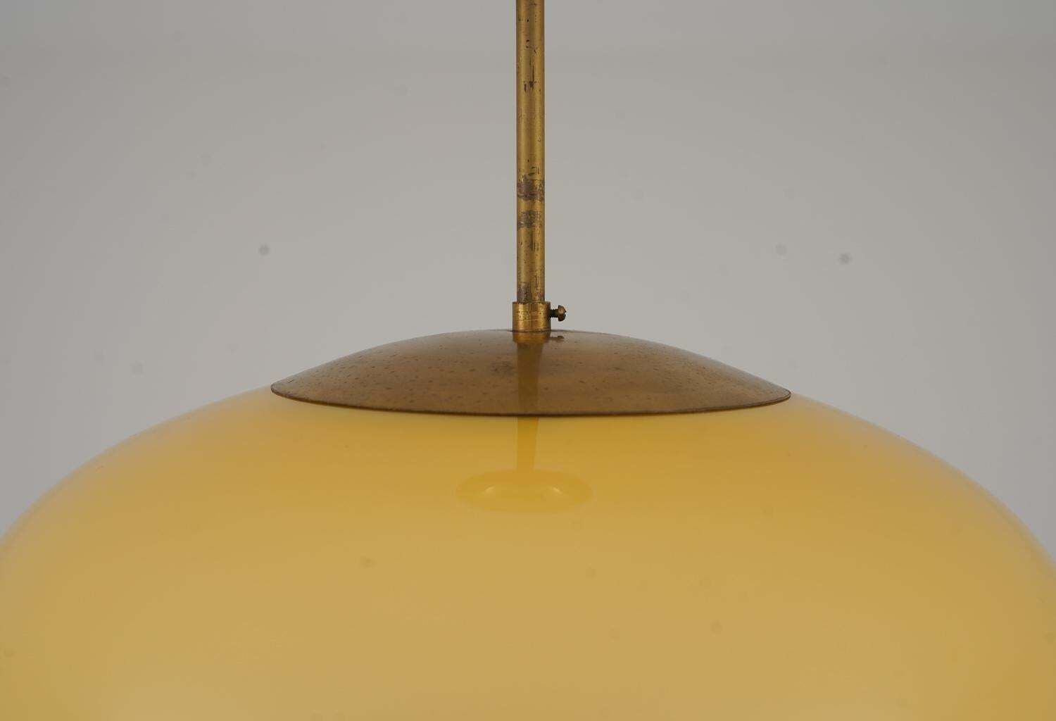 Xl Swedish Modern Brass And Glass Pendant photo Lighting