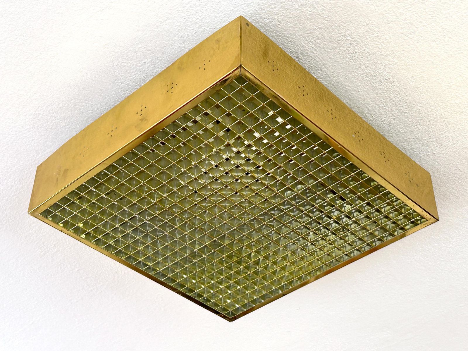 Elegant Mid Century Modern Brass Flush Mount Or Ceiling Lamp Sweden 1960s photo buy
