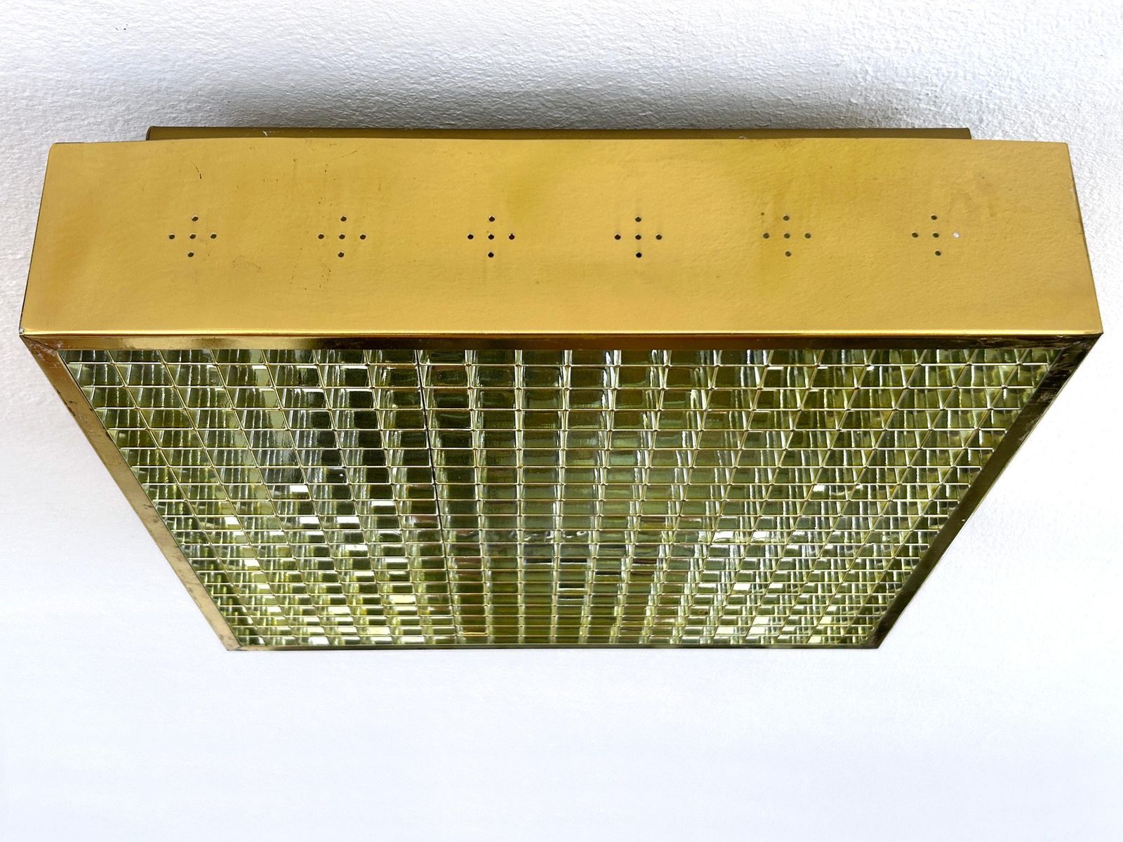 photo buy Elegant Mid Century Modern Brass Flush Mount Or Ceiling Lamp Sweden 1960s
