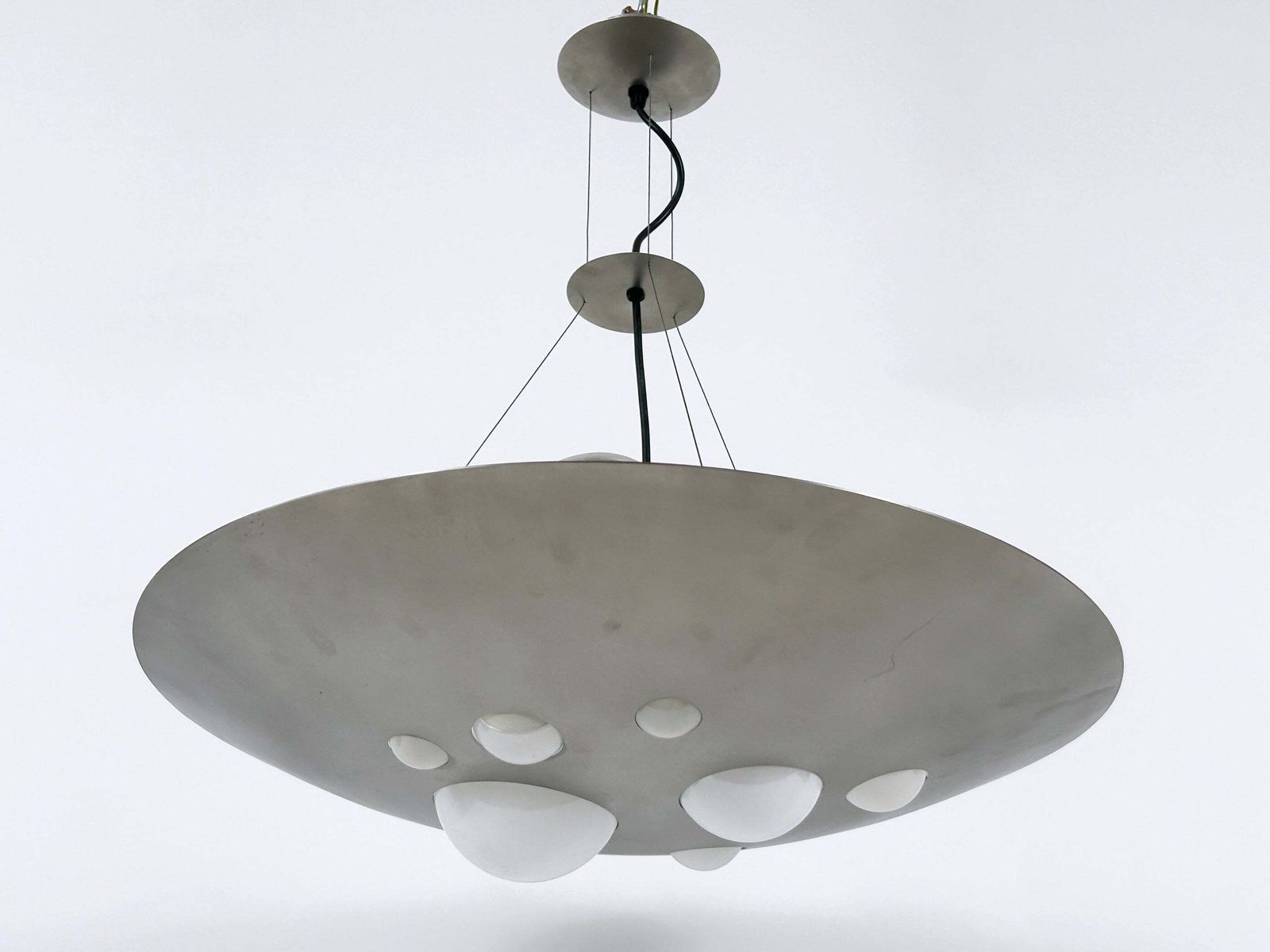 Rare Chandelier Or Pendant Lamp 1840 Lochschale By Vest Leuchten Austria 1980s