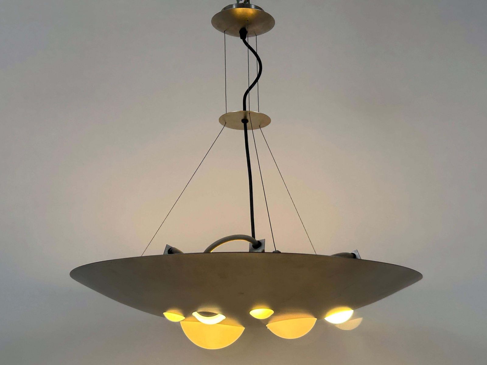 Rare Chandelier Or Pendant Lamp 1840 Lochschale By Vest Leuchten Austria 1980s photo Lighting