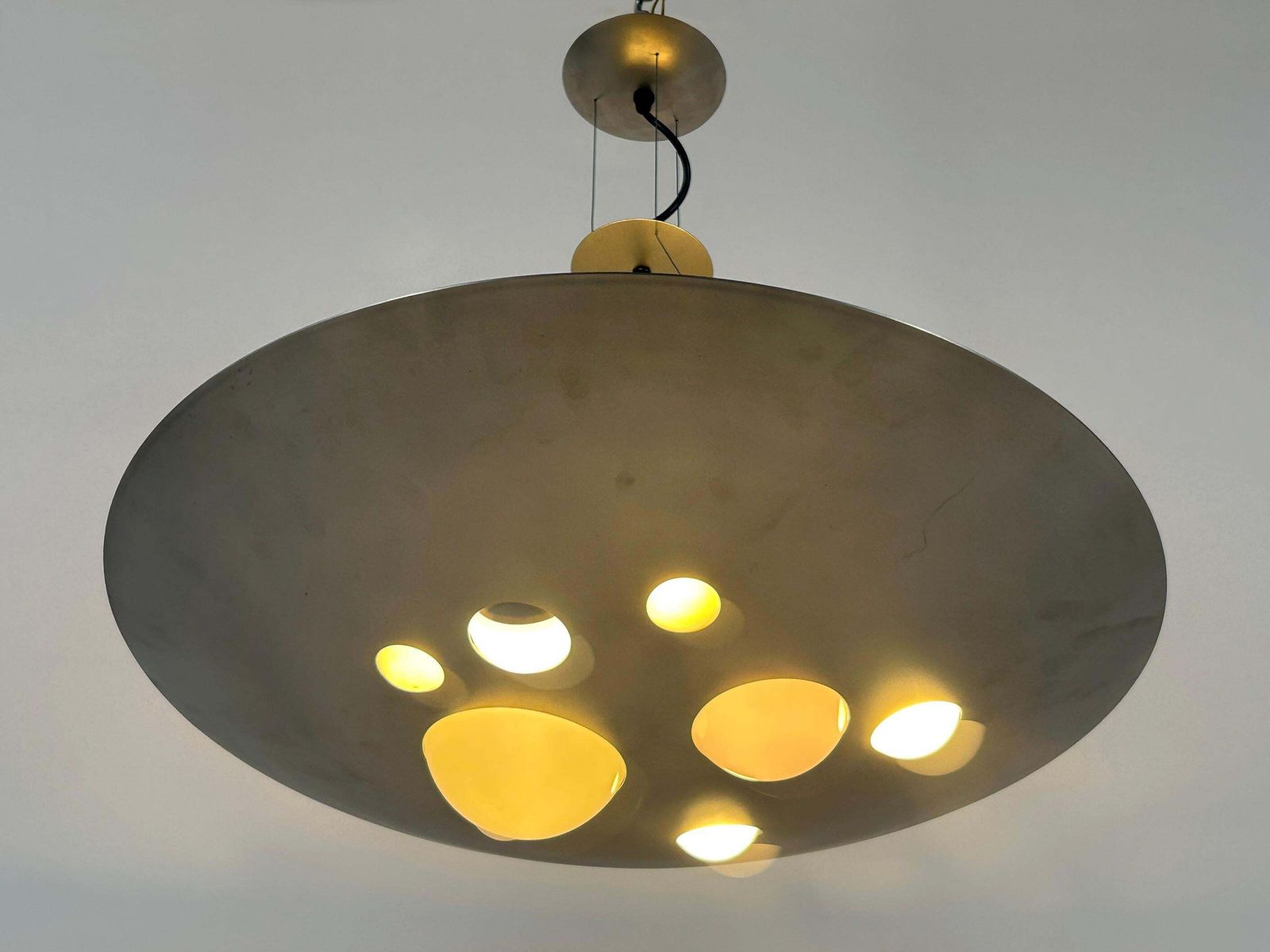 photo vintage Rare Chandelier Or Pendant Lamp 1840 Lochschale By Vest Leuchten Austria 1980s