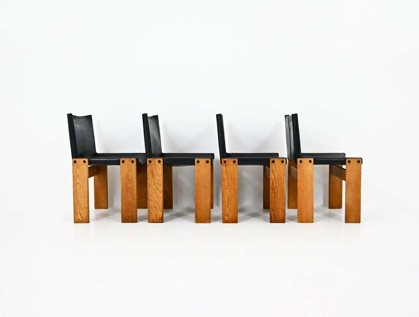 Monk Dining Chairs By Afra & Tobia Scarpa For Molteni, 1970s, Set Of 4 photo 5781.0