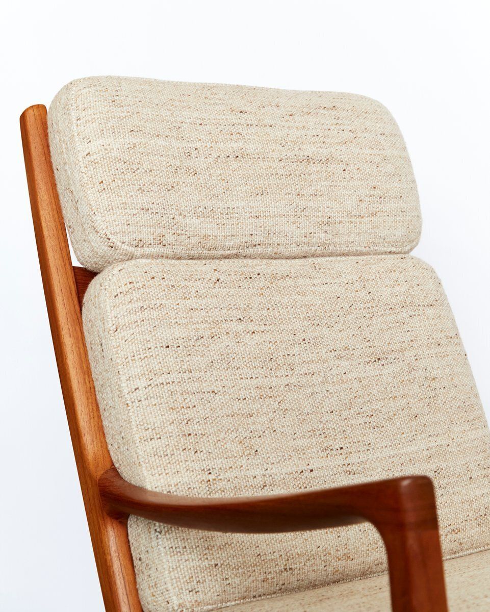 photo vintage Mid Century Modern Teak Senator Highback Chair By Ole Wanscher For Poul Jeppesen, 1960s