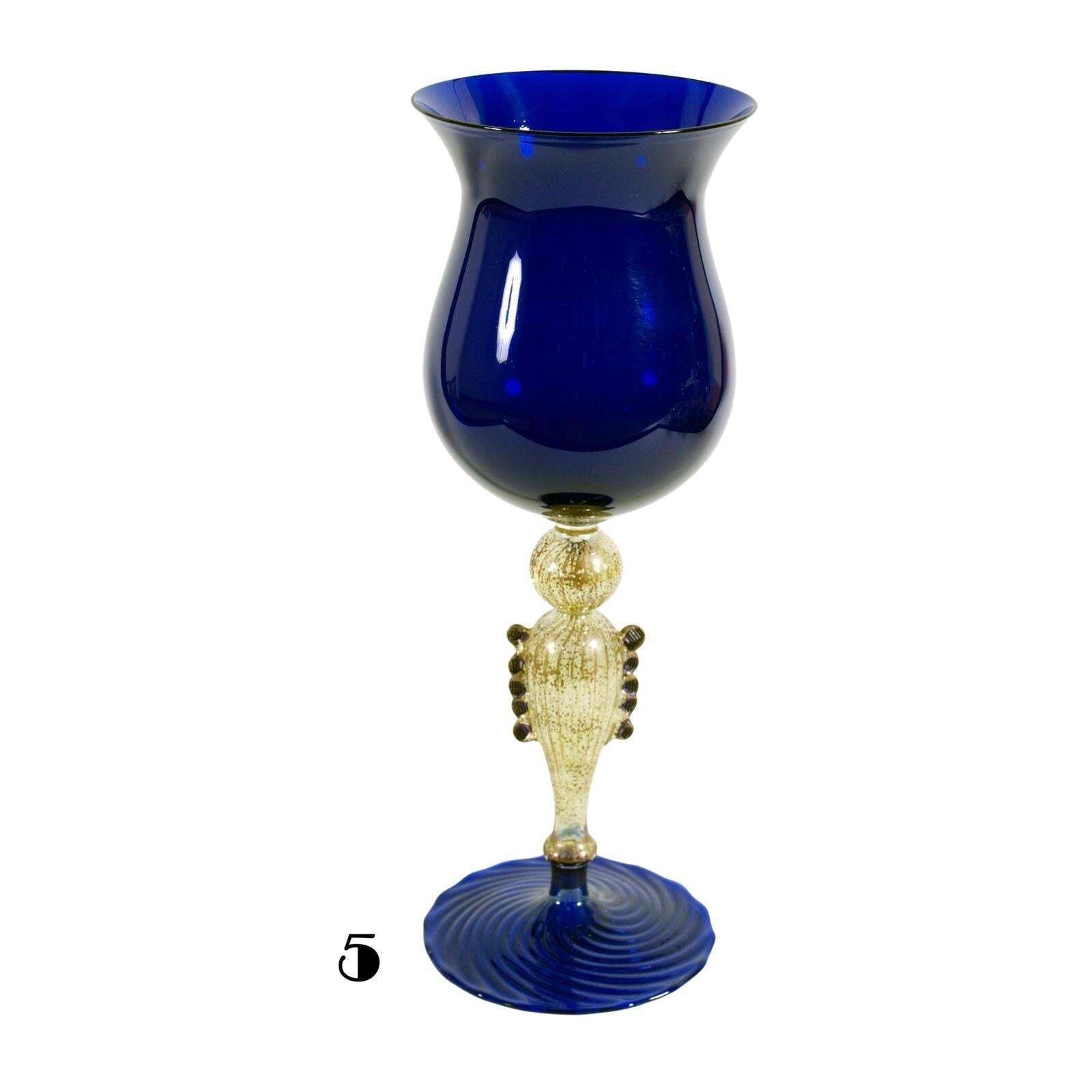 Set Of 17 Murano Art Glass Goblets In Art Deco Taste, Italy, Circa 1930 1940 photo vinterior