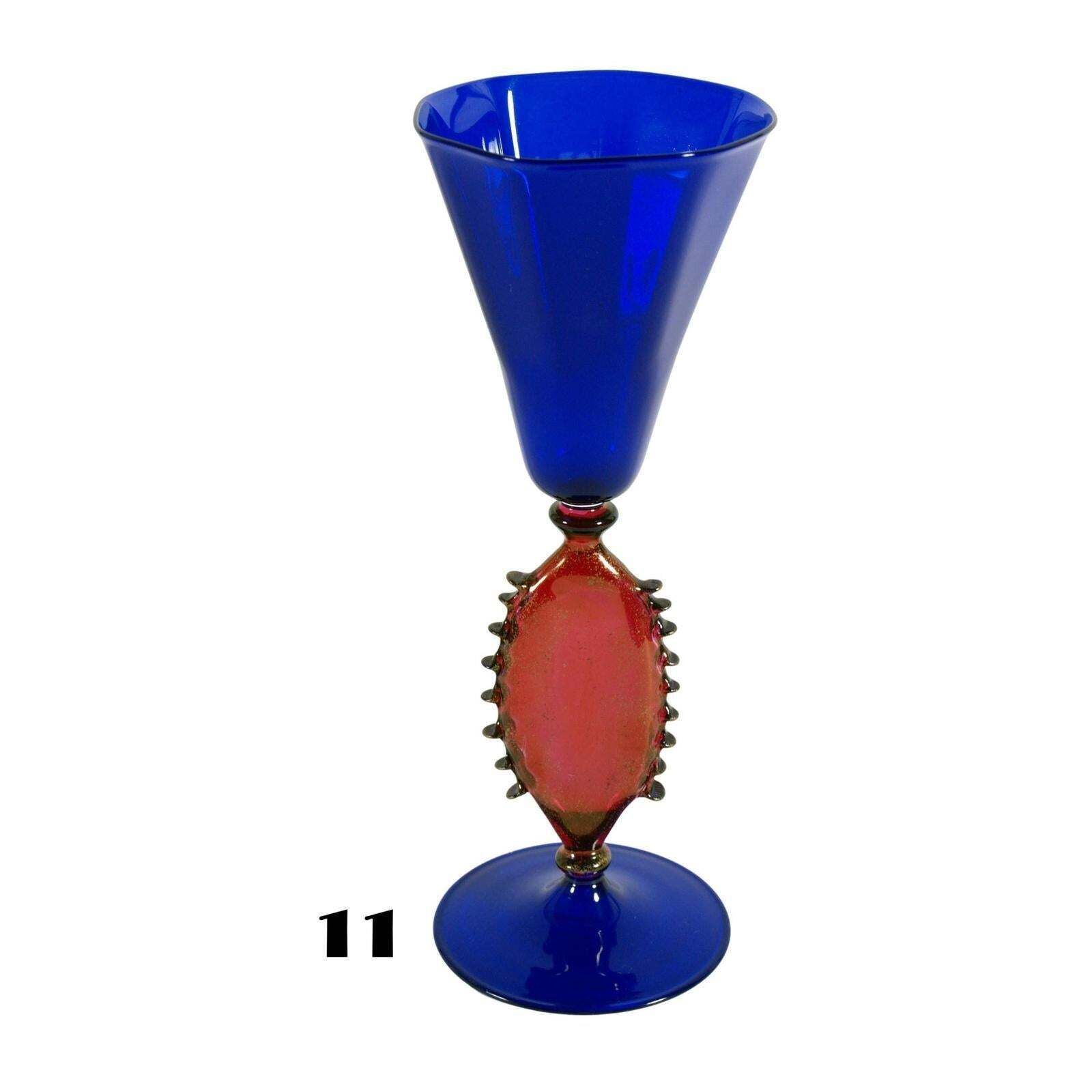 1996.0 Set Of 17 Murano Art Glass Goblets In Art Deco Taste, Italy, Circa 1930 1940 photo