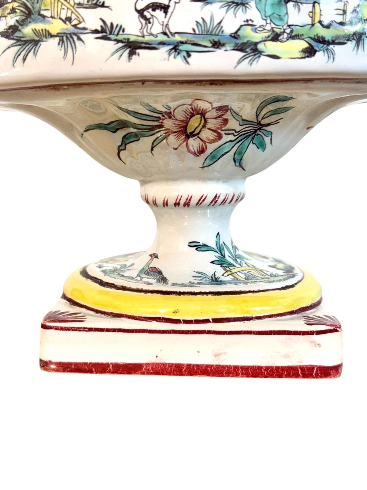 Pair Of French Faience Hand Painted Chinoiserie Urns, 19th Century photo vinterior