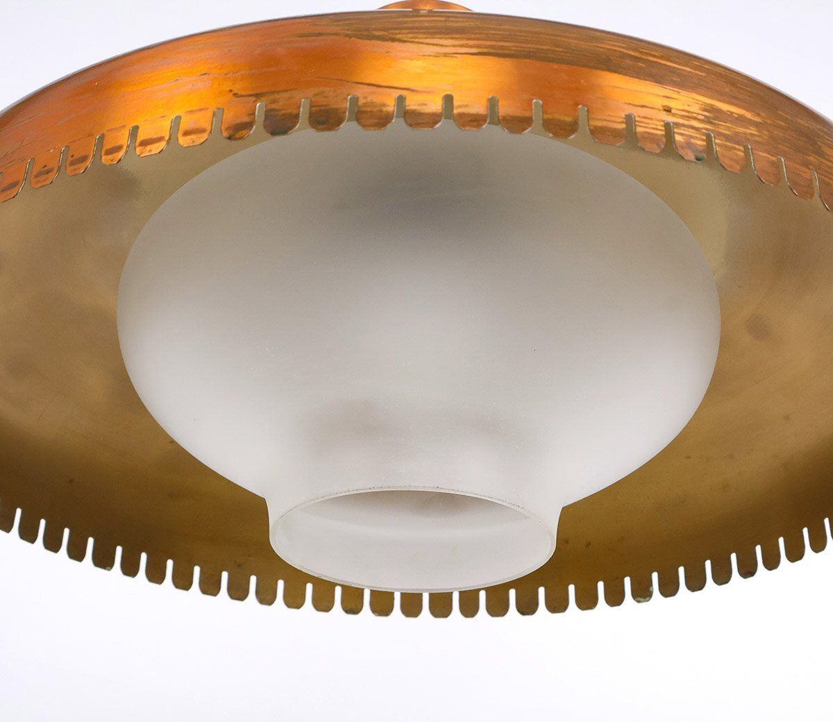 photo for sale Vintage Copper And Glass Pendant Lamp By Jørn Utzon, 1940s