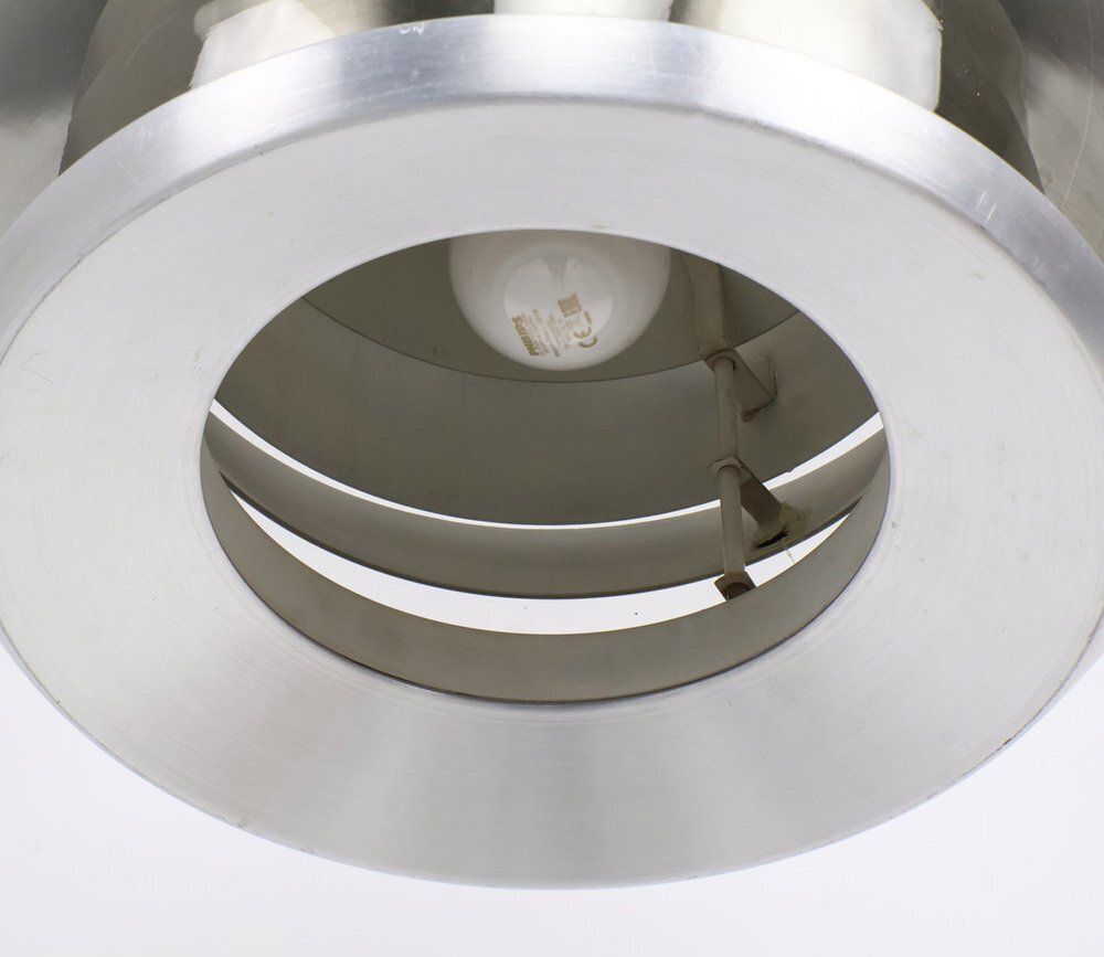Doria Layered Pendant Lamp In Smoked Glass And Aluminium From Doria Leuchten, 1960s photo Lighting