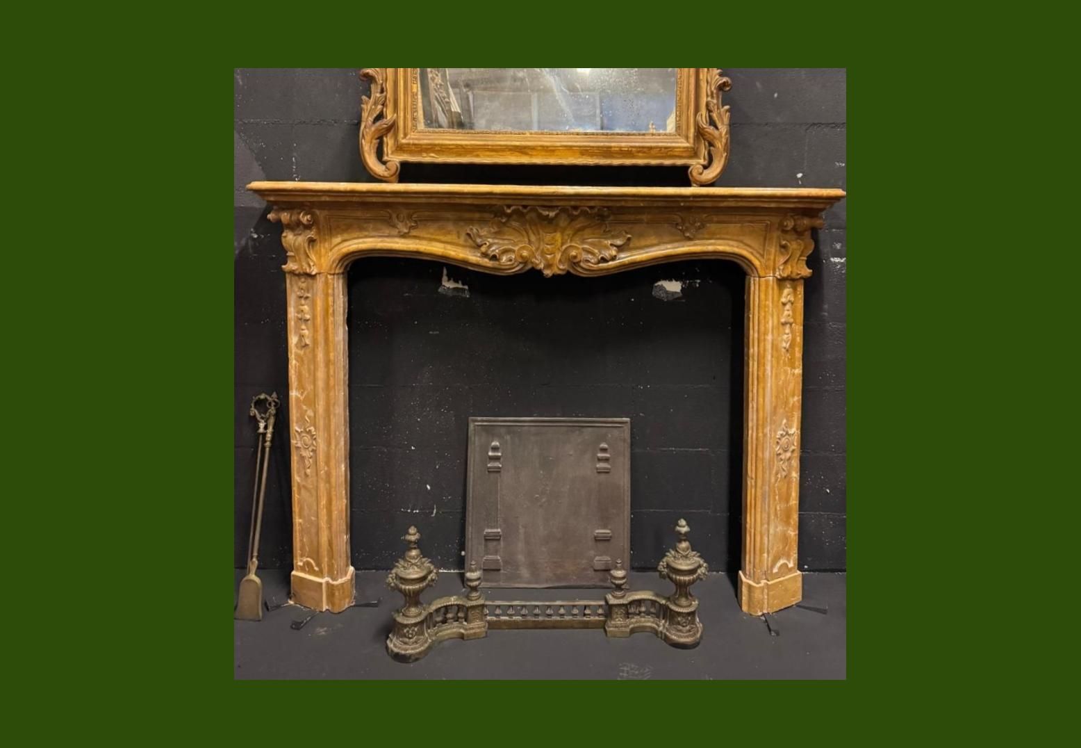 Siena Yellow Marble Fireplace Frame, Carved, Italy photo furniture
