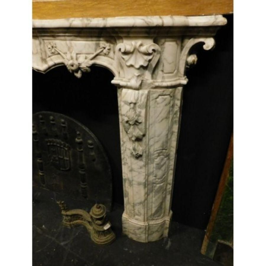 Huge White Marble Fireplace Mantel, Richly Carved With Mask And Friezes, Italy photo Home Fixtures