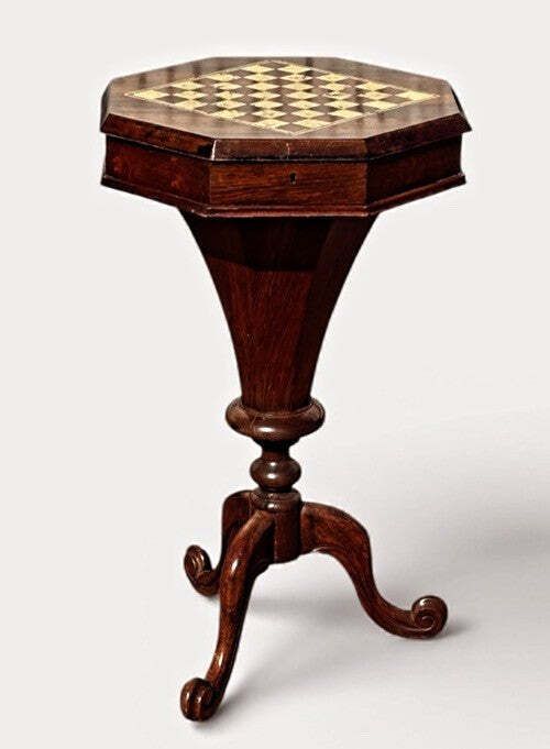 Victorian Mahogany Chess Table & Work Box