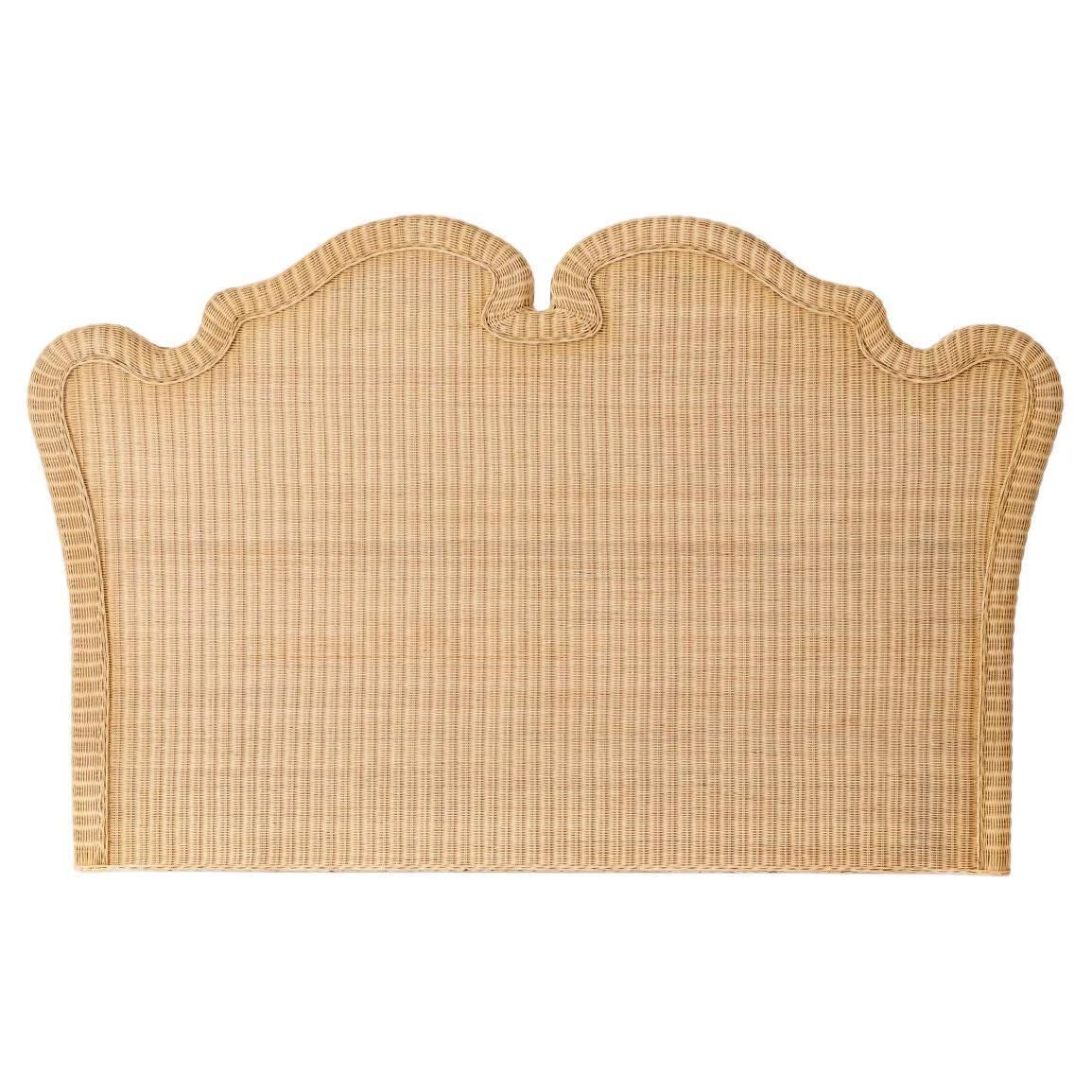 Natural Rattan And Solid Wood Headboard