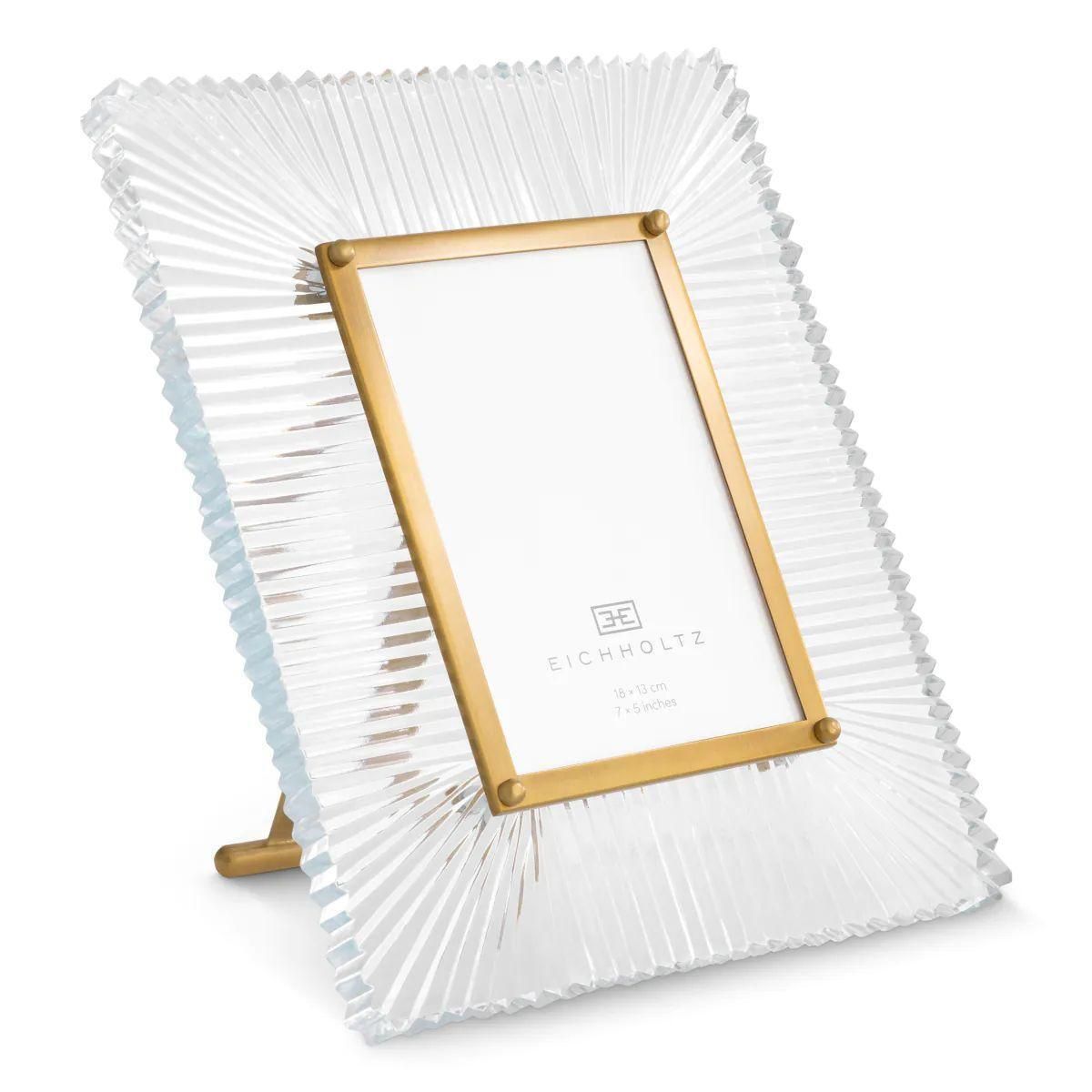 Set Of Two Brass And Carved Glass Picture Frame photo 1395.0