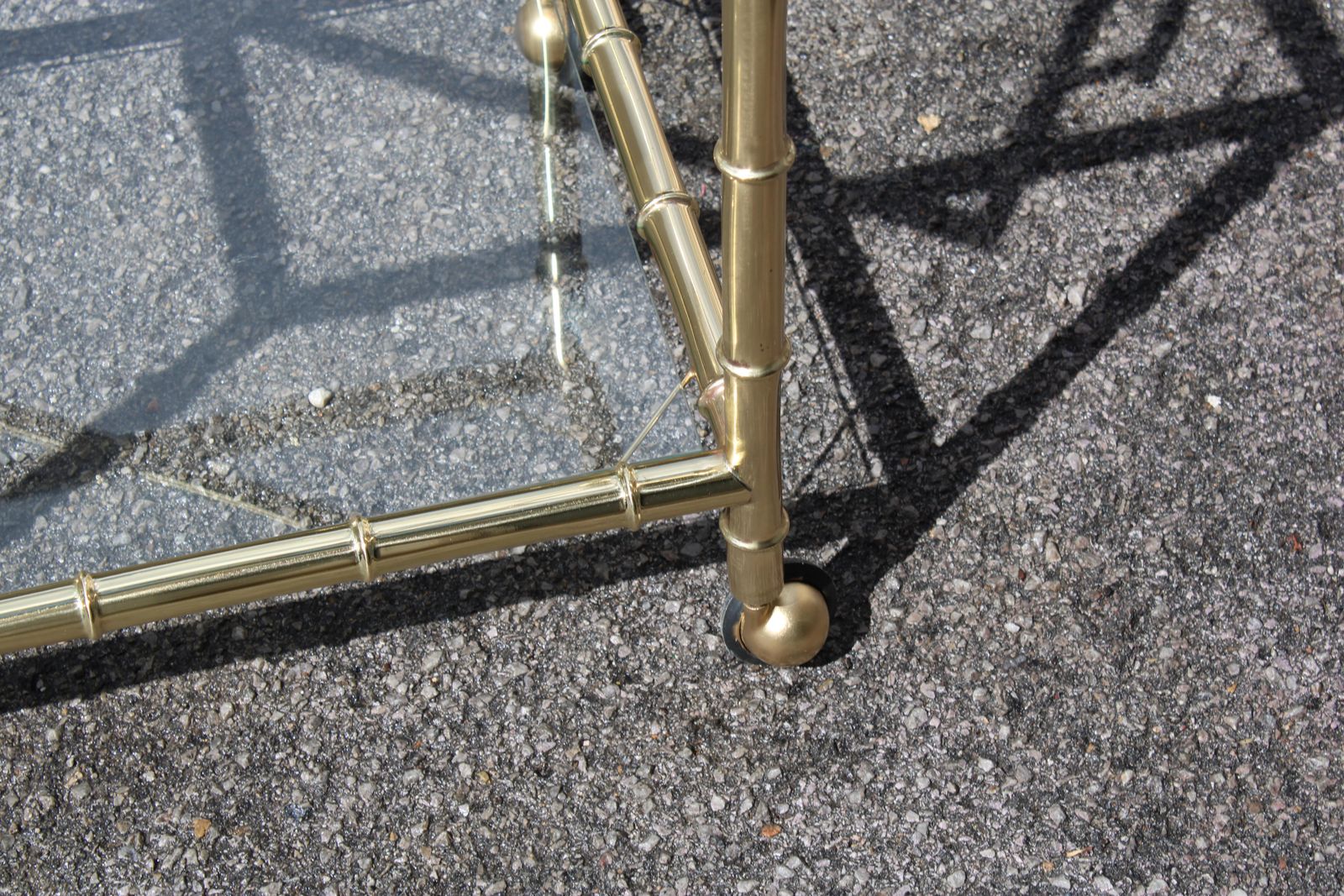 Bar Trolley Pull Out Tray Brass Shaped Bamboo Bar Trolley 1970 Italy photo Furniture