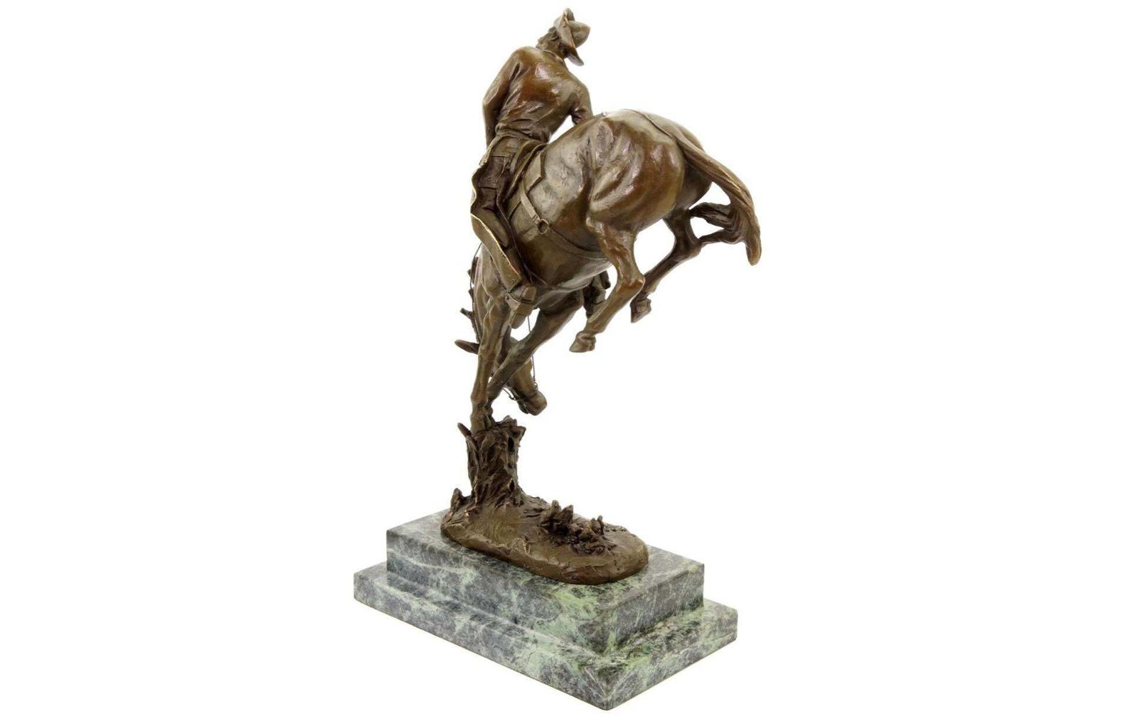 Western Bronze Cowboy On Horse Sculpture, 20th Century photo for sale