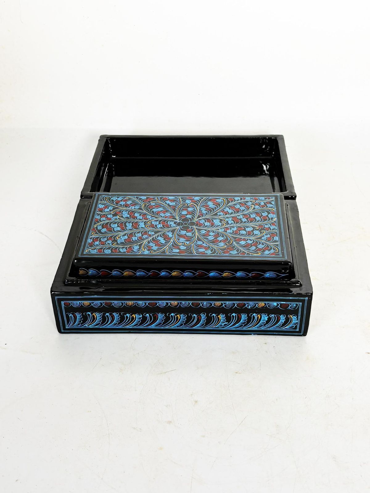 photo furniture 2 Blue Nesting Boxes In Lacquered Wood, France, 1970