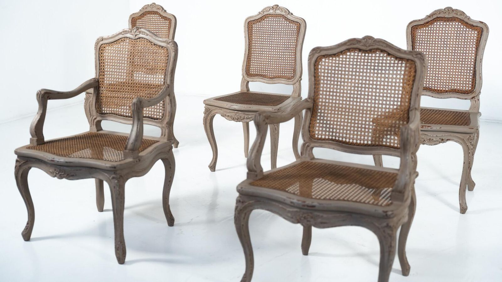 Furniture Set Of 4 Chairs And 2 Armchairs, Louis XV Style, Belgium photo