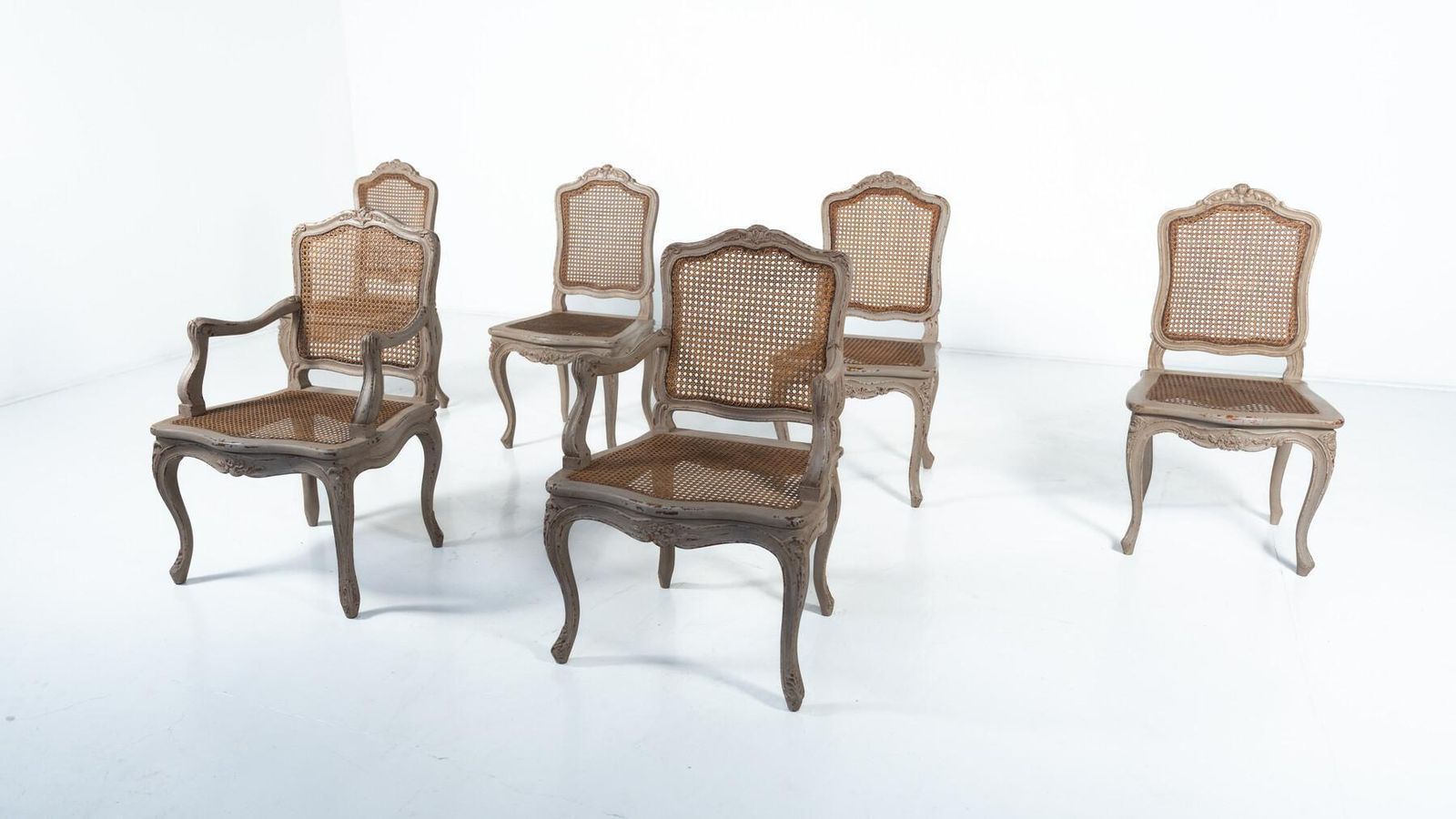 5415.0 Set Of 4 Chairs And 2 Armchairs, Louis XV Style, Belgium photo