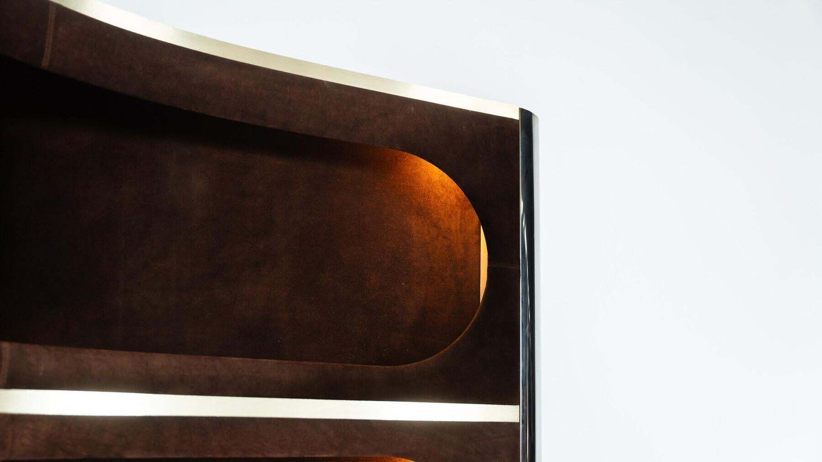 Mid Century Modern Suede Bar By Willy Rizzo, Italy, 1970s photo vinterior