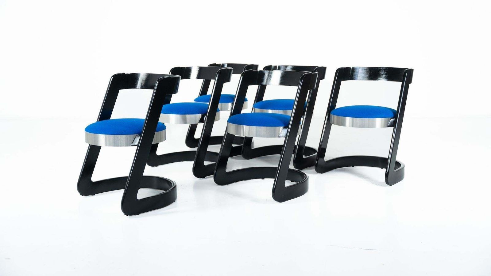 photo vinterior Set Of 6 Chairs By Willy Rizzo For Mario Sabot, Italy, 1970s   New Upholstery
