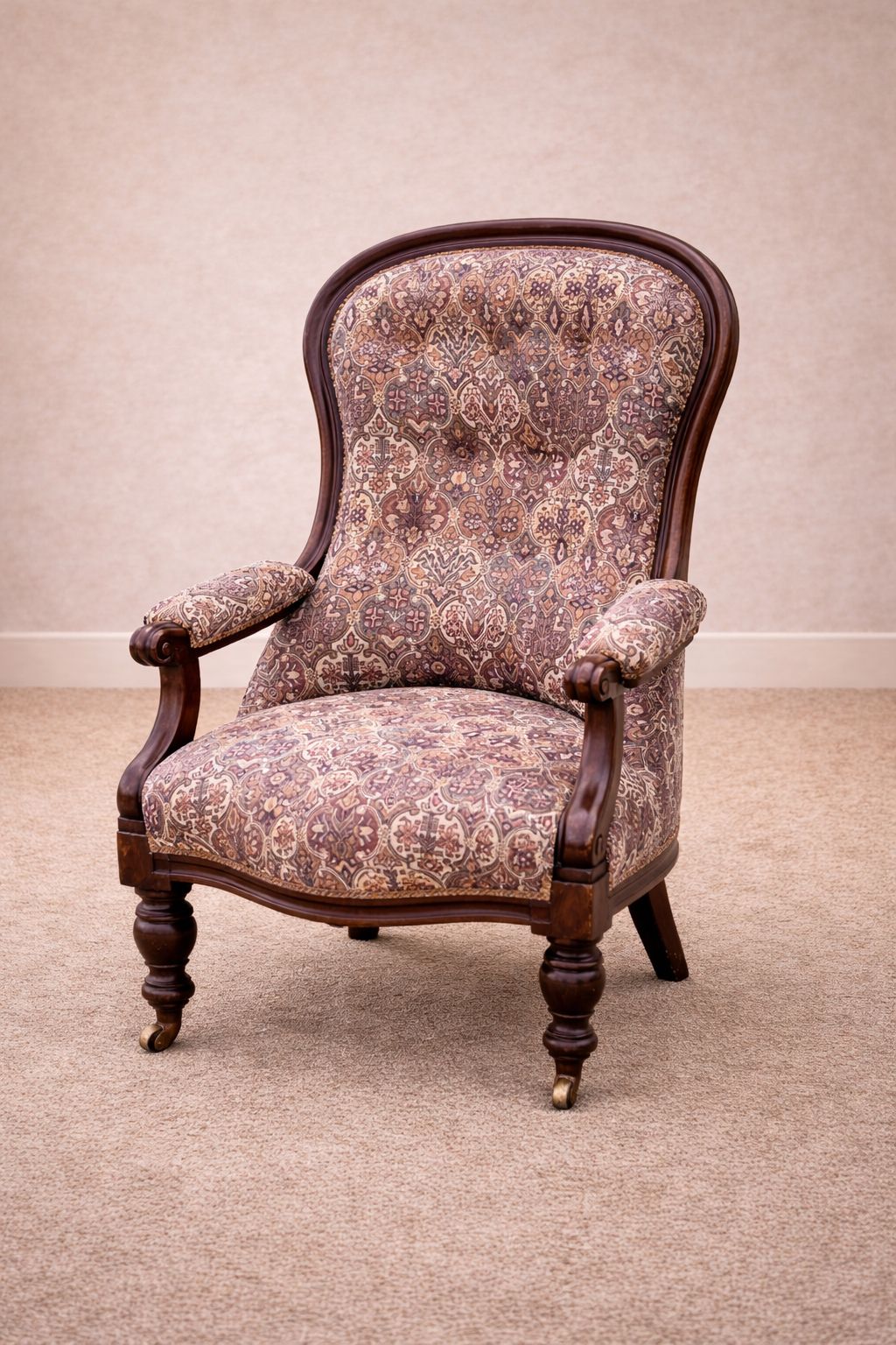 Victorian Mahogany Armchair, Circa 1860