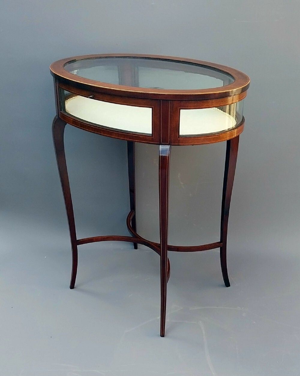 850.0 Edwardian Mahogany Bijouterie Display Table Vitrine photo
