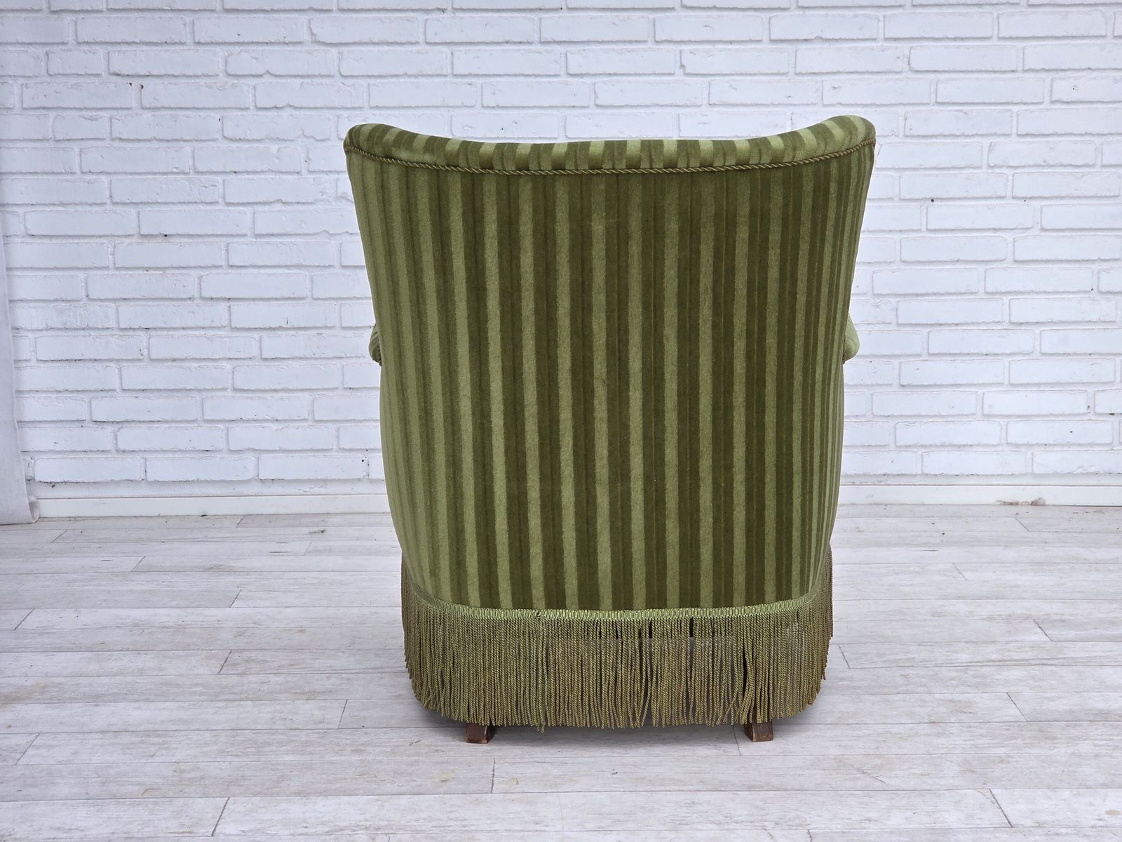 photo for sale 1960s, Danish Armchair, Original Green Furniture Velour.