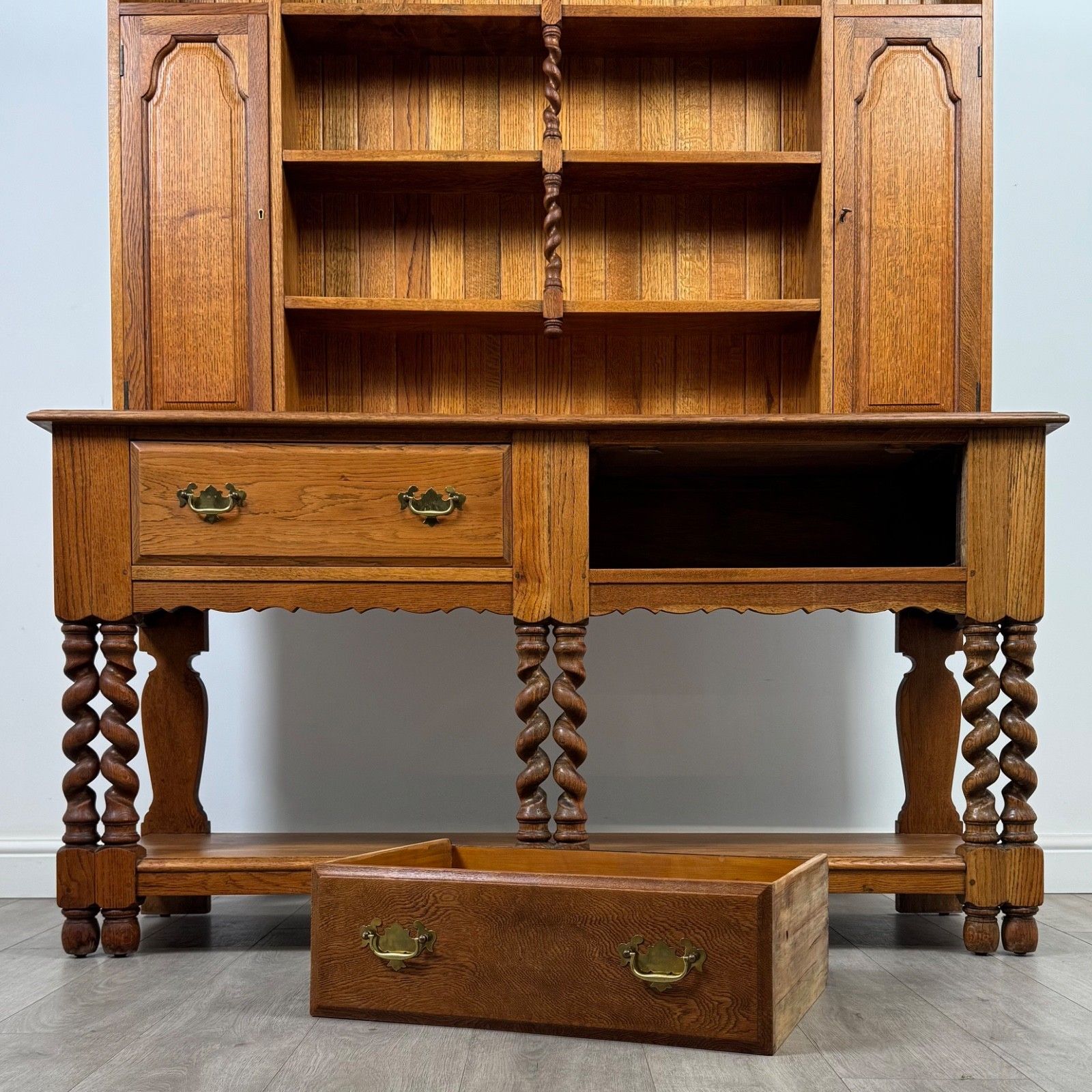Furniture Antique 20th Century Barley Twist Dresser In Golden Oak ( Af 5329 ) photo