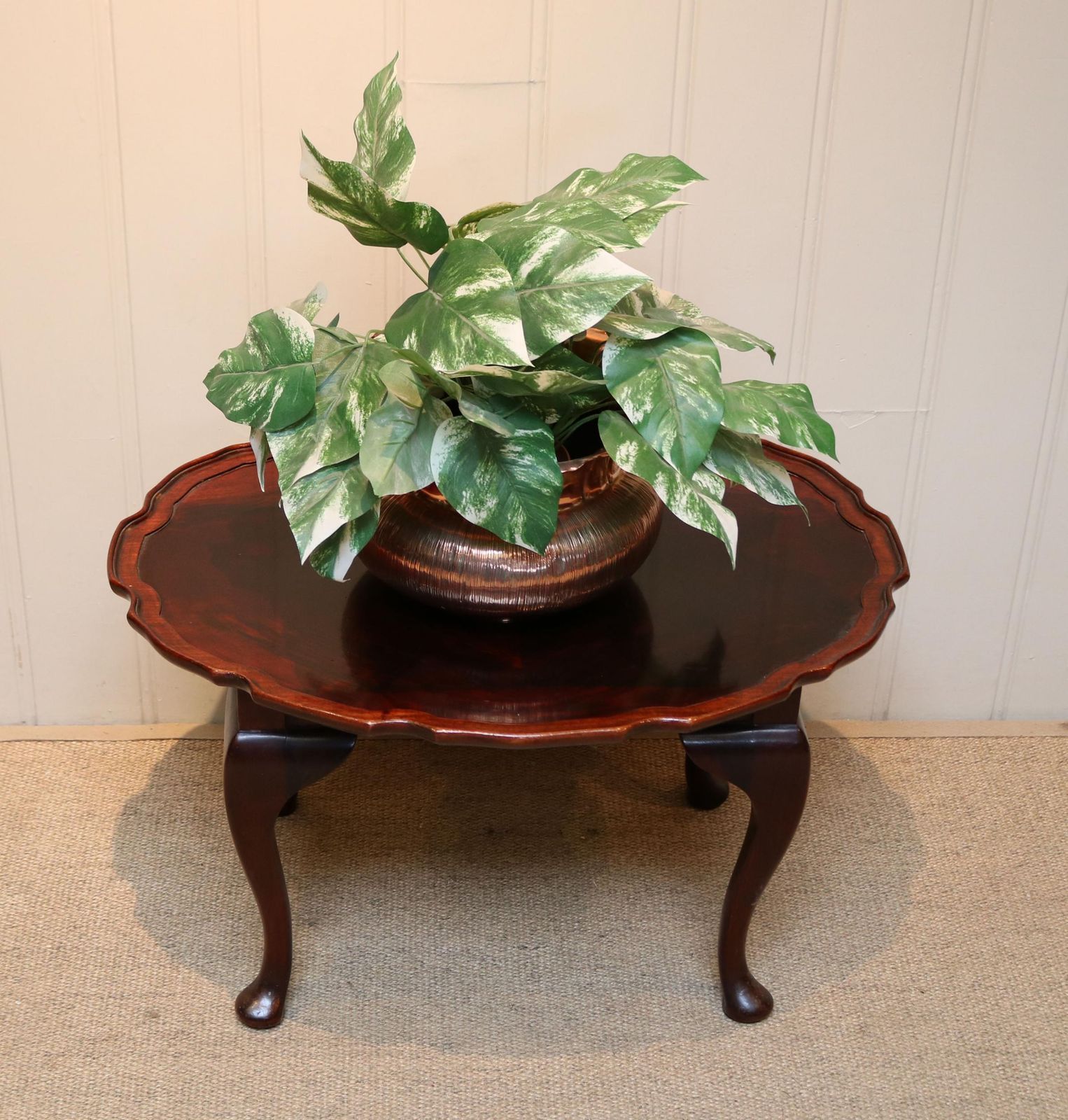 Low Mahogany Oval Table, 1930s photo vintage