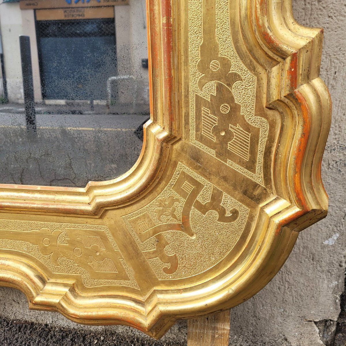 Large Mirror, 163cm High, In Gilded Wood, Italy, Mid 19th Century photo buy