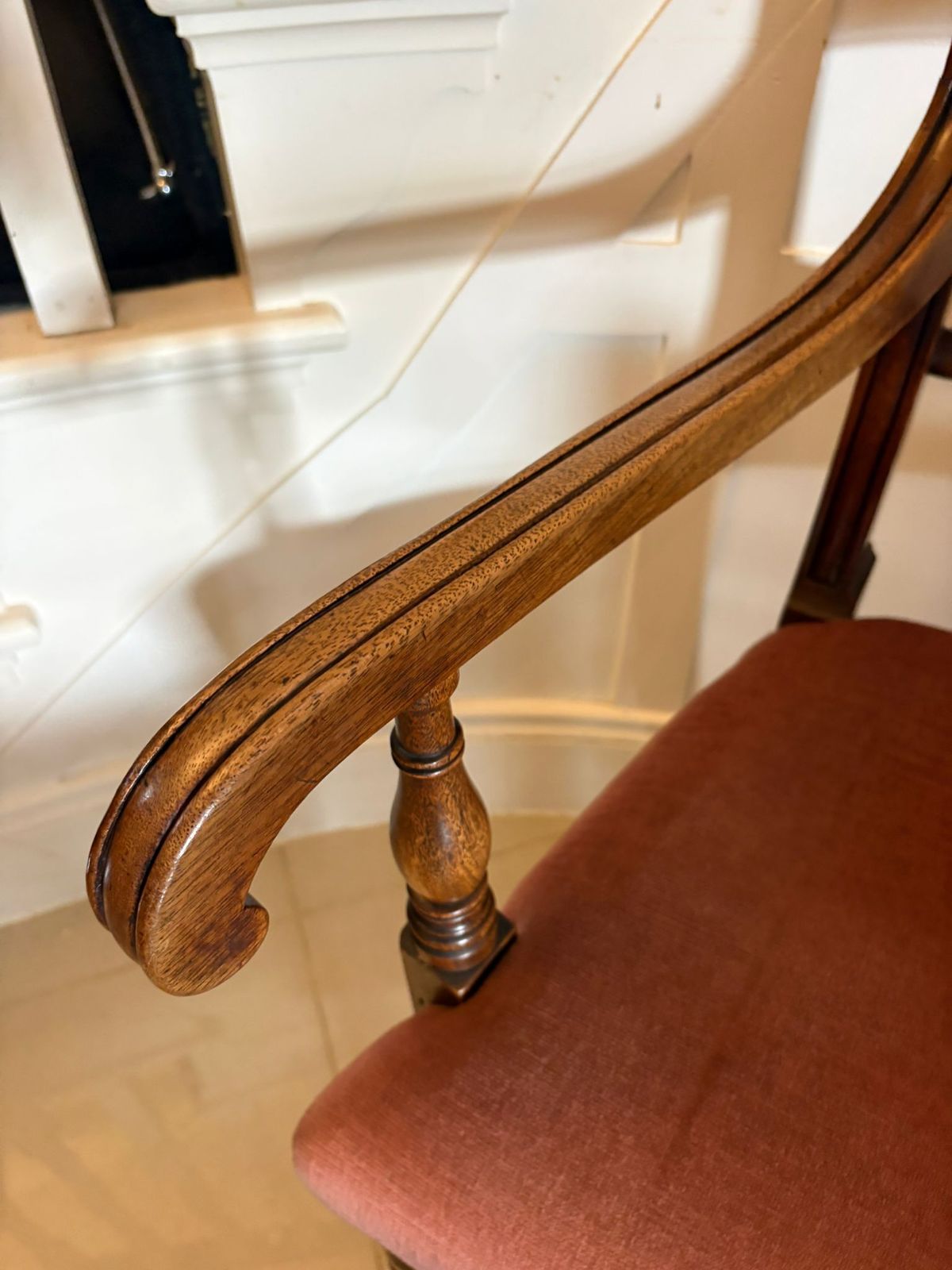 Antique R19th Century Mahogany Open Armchair photo for sale