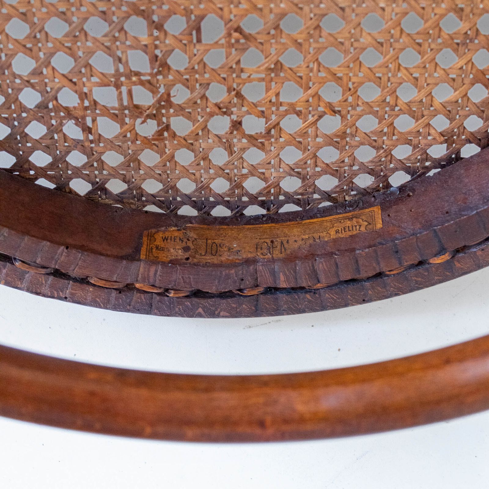 Furniture 1900s Set Of Four Bentwood And Cane Dining Chairs By Josef Hoffmann, Labeled photo