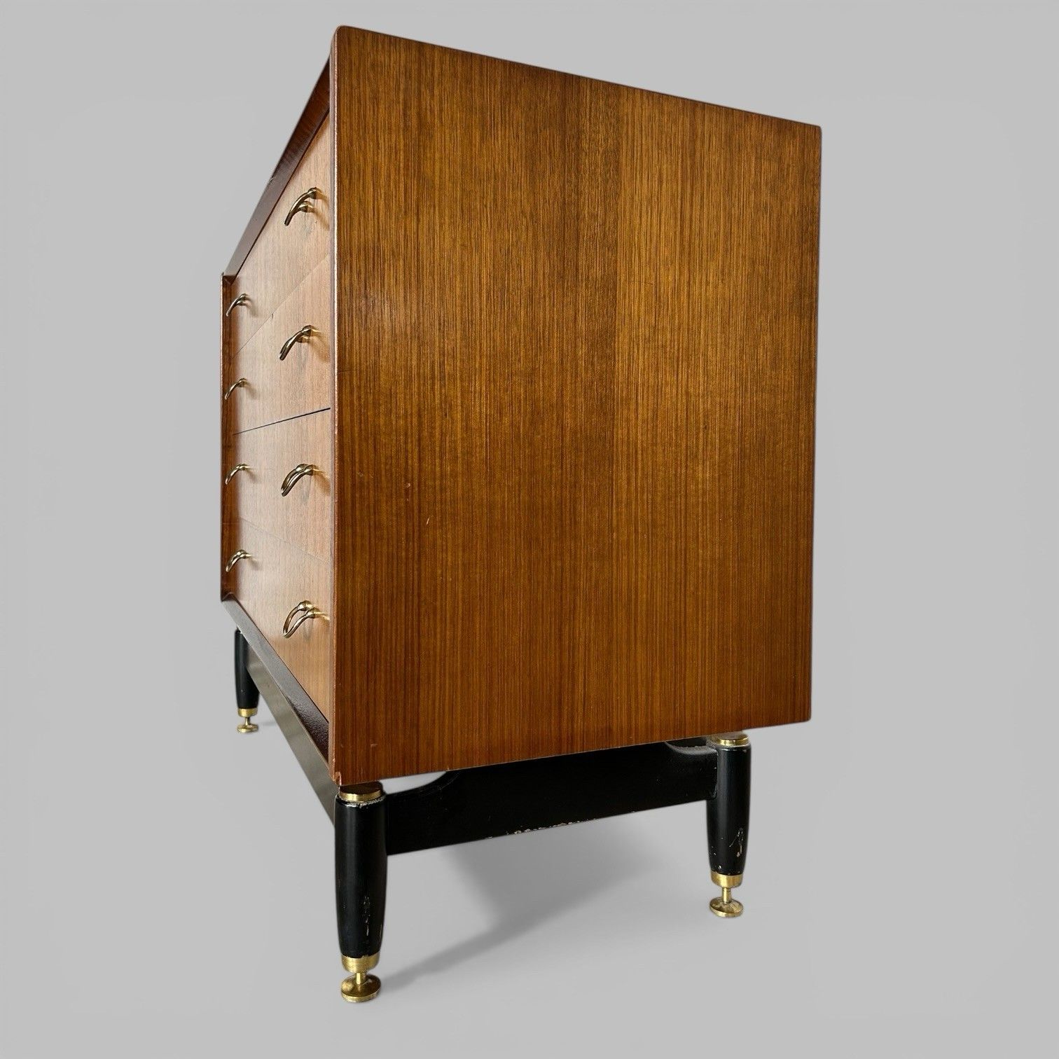 G Plan Librenza Tola Chest Of Drawers – Black And Brass Mid Century photo for sale