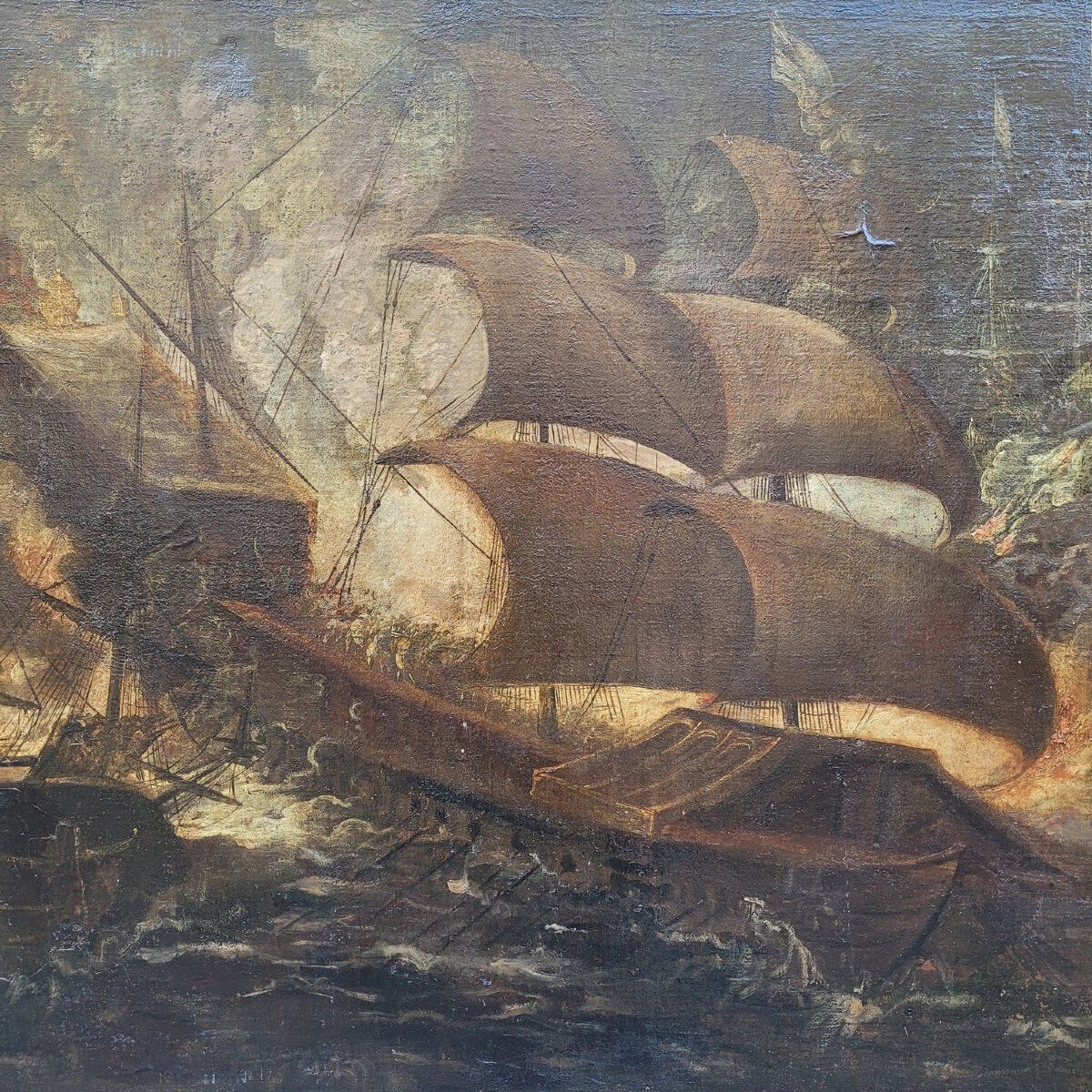 photo furniture Battle Of Lepanto, 118x172cm, Oil On Canvas, Framed, 17th Century