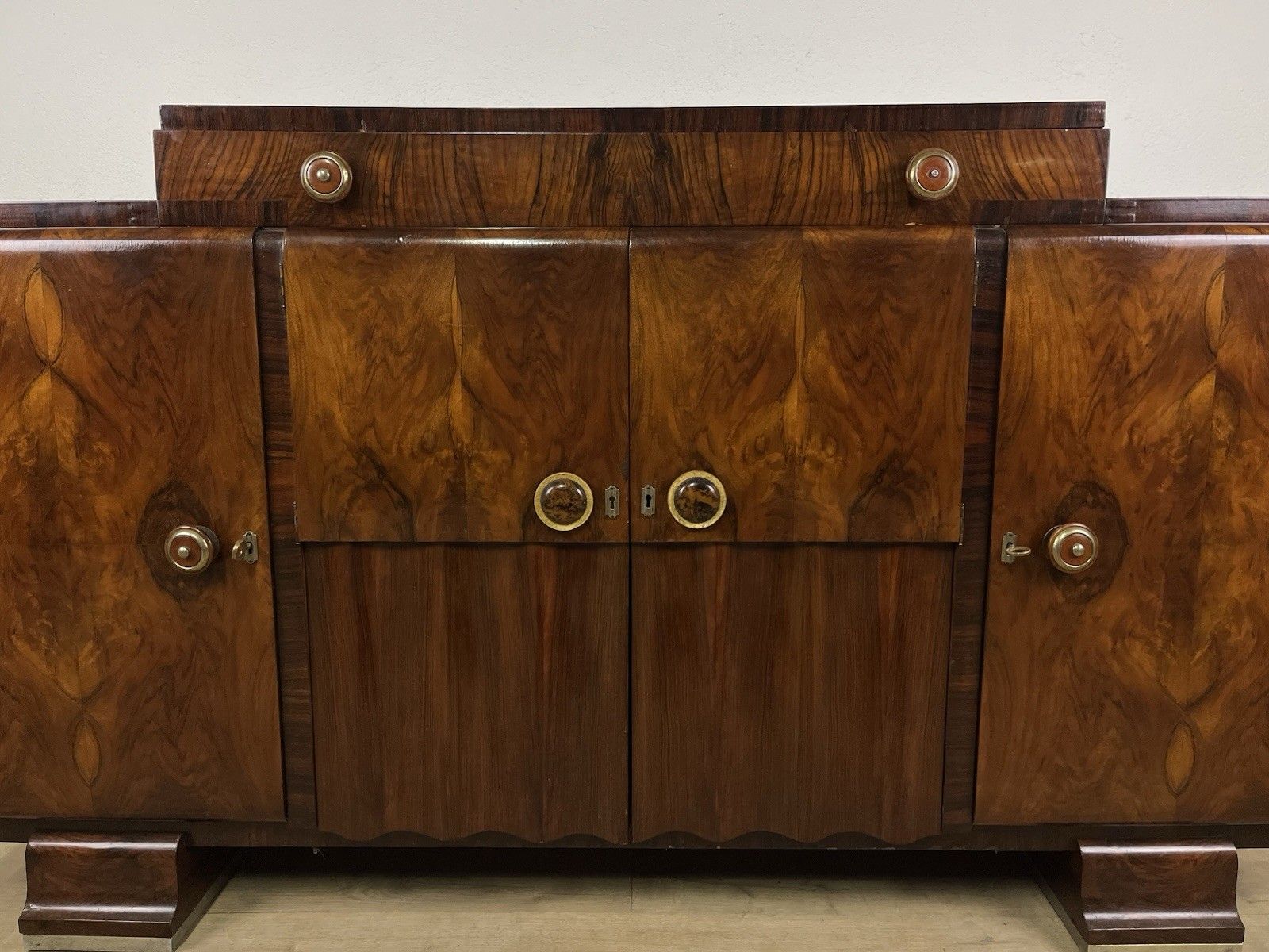40’s Vintage Design Rationalist Root Wood Furniture Sideboard photo for sale