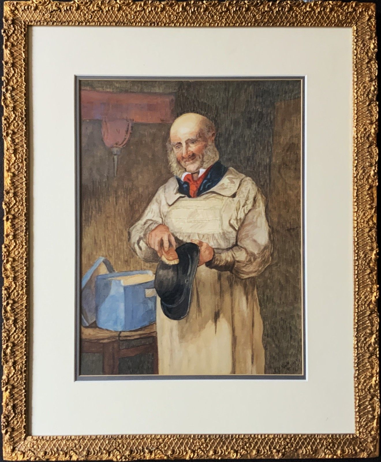 'His Sunday Best' Original Victorian Genre Portrait Watercolour Painting C. 1895