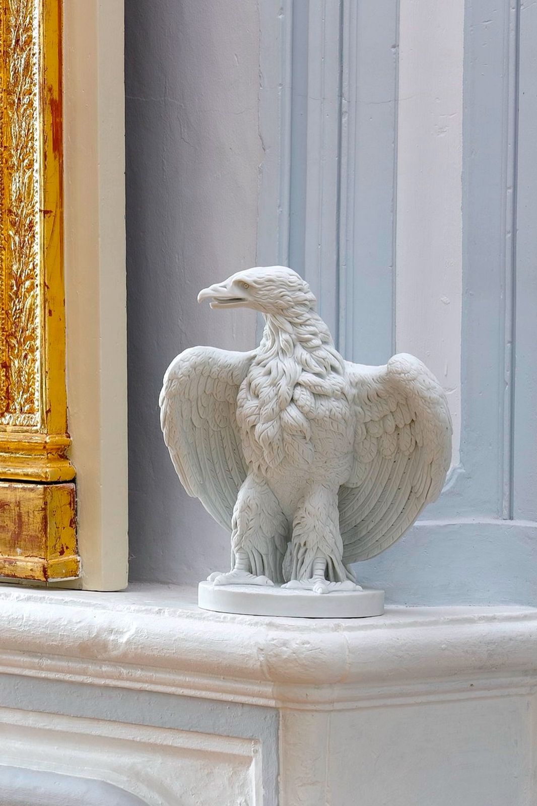Art Pair Biscuit Sculptures Of Napoleon III Eagles photo