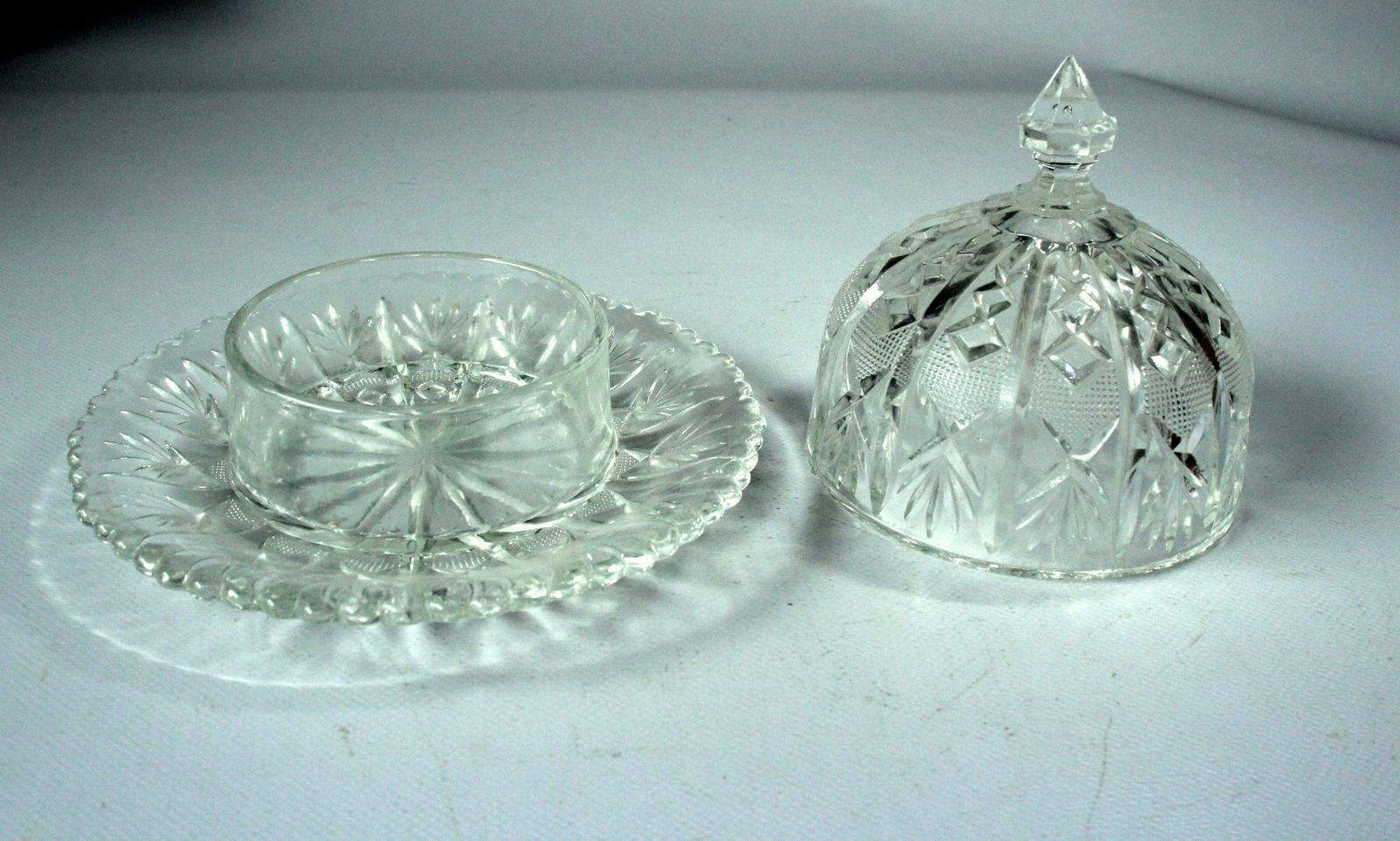 1930s   Art Deco   High Quality Heavy Lead Crystal Glass Butter Dish photo for sale