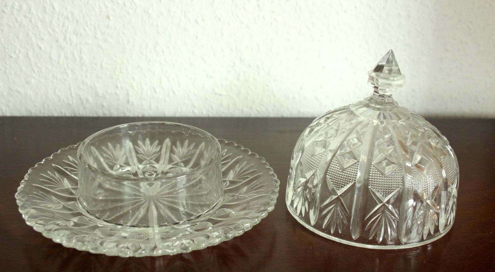 1930s   Art Deco   High Quality Heavy Lead Crystal Glass Butter Dish photo Home Decor