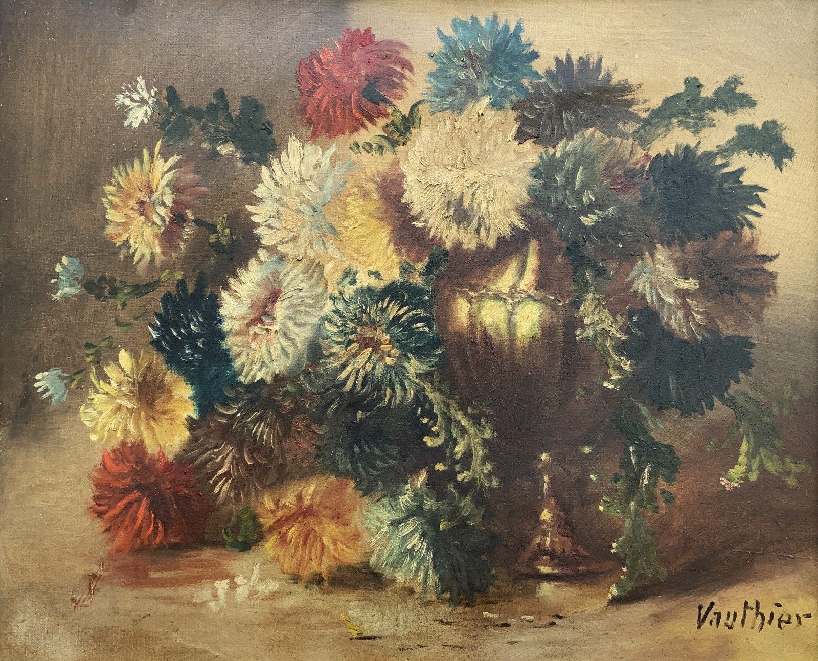 Fine 19th Century Swiss Floral Still Life Oil Painting For Minor Tlc (2 Of 2) photo for sale