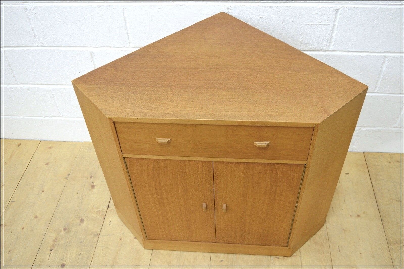 G Plan Desk Vintage Corner  Danish Mid Century Light Oak photo for sale