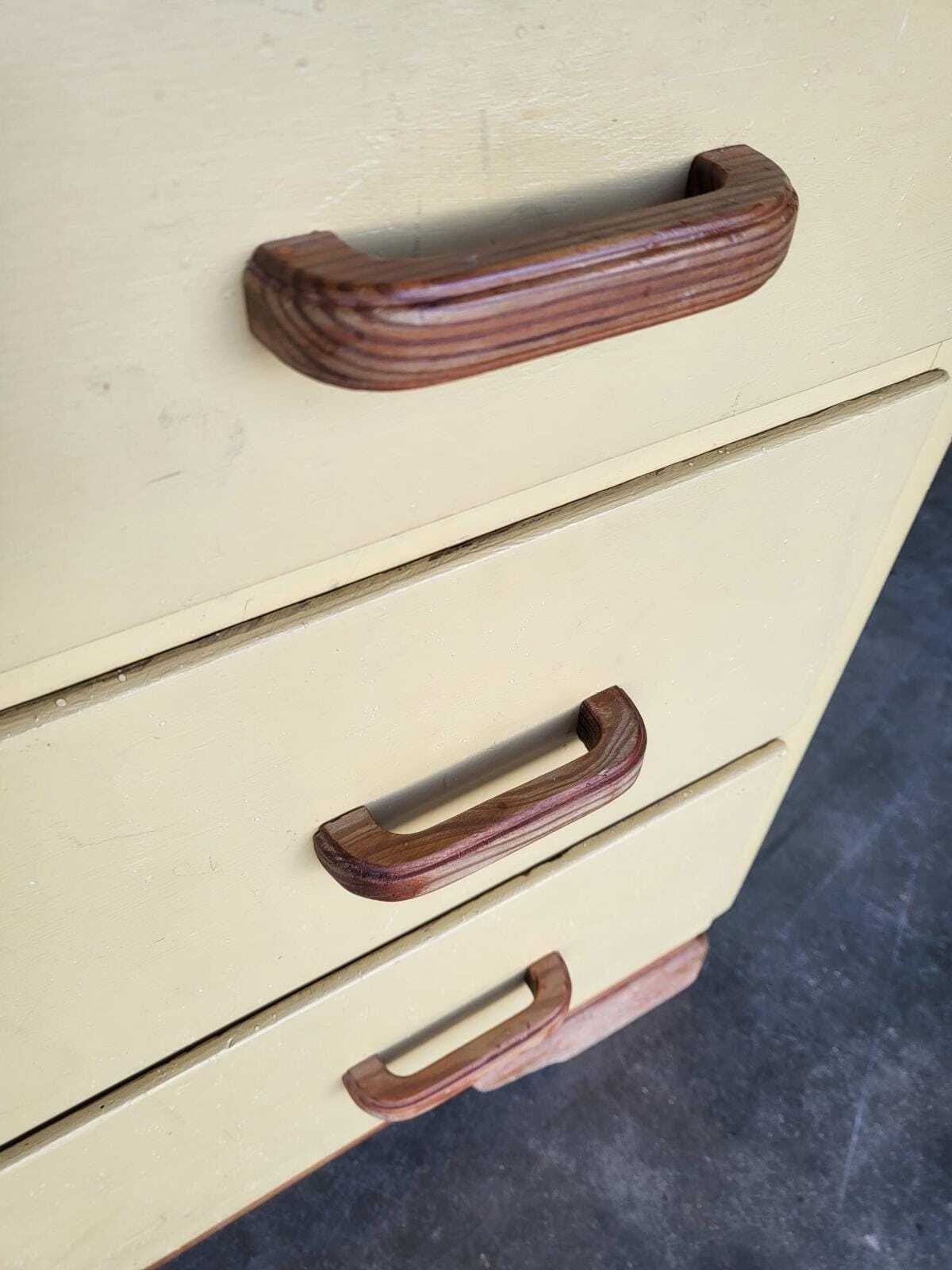 Vintage Small Low Painted Chest Of Drawers 3 Drawers photo vintage